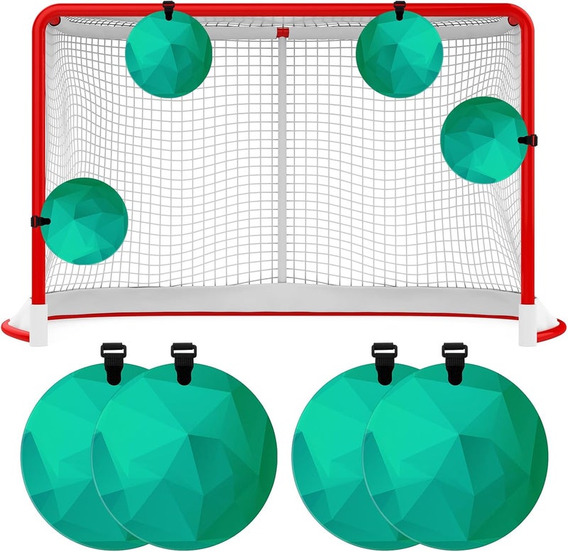 Arrowbash 4 Pcs Silicone Lacrosse Targets for Goal 6 Inch Hockey Targets Shooting Goal Target Discs with Straps Set Reactive Hockey Training Equipment for Lacrosse Soccer Baseball Practice, Green - Image 1